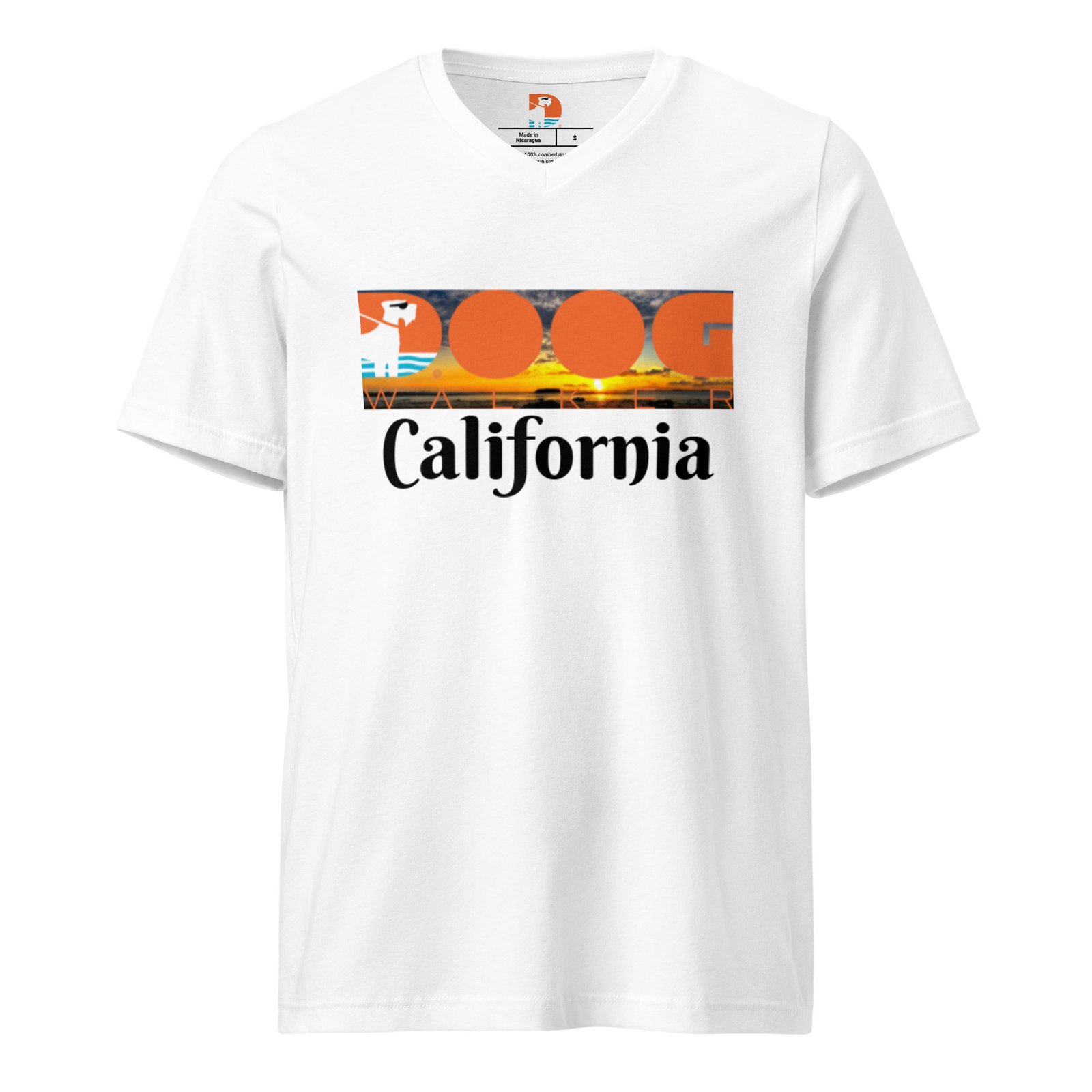 Afghan Hound Doog Walker California V-Neck Tee - Image 2